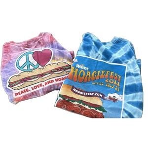 Wawa Hoagiefest 2011 2015 Tye Dye Men's T-Shirt L Lot 2 Sunburst Cotton